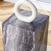Kumasinova 19.7"H Modern End Table with Stone Texture,Chic Sofa Side Table for Living Room,Premium MDF Accent End Table with Anti-Slip Feet - 2 of 4