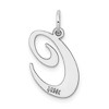 Black Bow Jewelry 14k White Gold, Ella Collection, LG Fancy Script Initial Pendant A-W - 3 of 4