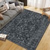 Area Rugs for Living Room Bedroom, Large Washable Rug Vintage Distressed Floral Boho Carpet Indoor Dining Room Kids Room Entryway Non Slip Low Pile - 2 of 4