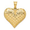 Black Bow Jewelry 14k Yellow Gold Textured Puff Heart Pendant, 32mm - 2 of 4