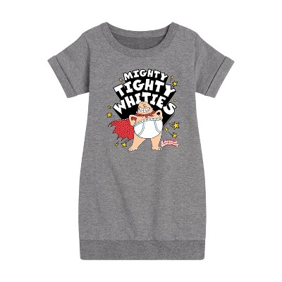 - Captain Underpants - Mighty Tighty Whities Graphic Short Sleeve Fleece Dress