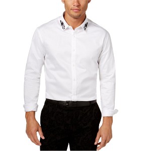 I.N.C International Concepts Mens Embroidered Button Up Shirt, White, XXX-Large - 1 of 1