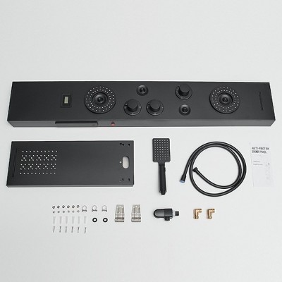 Matte Black 47'' Shower Panel System with LED Light and Body Jets