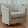 CAVINAS Swivel Accent Chair with High Backrest and Sloped Arms, Upholstered Club Armchair with 360-Degree Base for Living Room, Bedroom - 2 of 4
