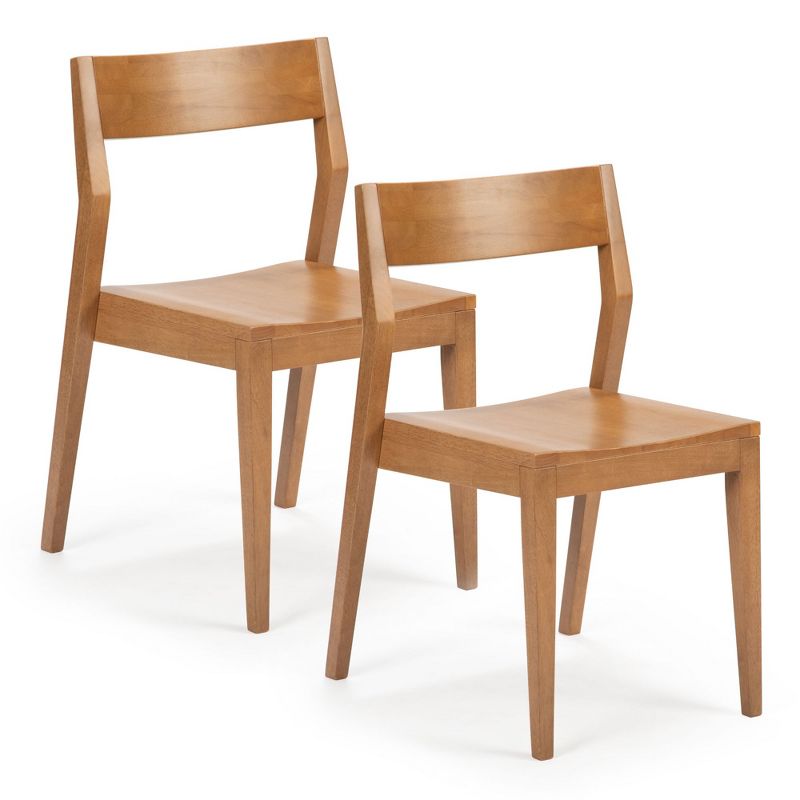 Plank+Beam Modern Dining Chair Set of 2, Wooden Chairsf or Kitchen, Office, Living Room, 4 of 6