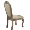 HomeRoots Set of Two Antiqued White Upholstered Faux Leather Dining Side Chairs - 4 of 4