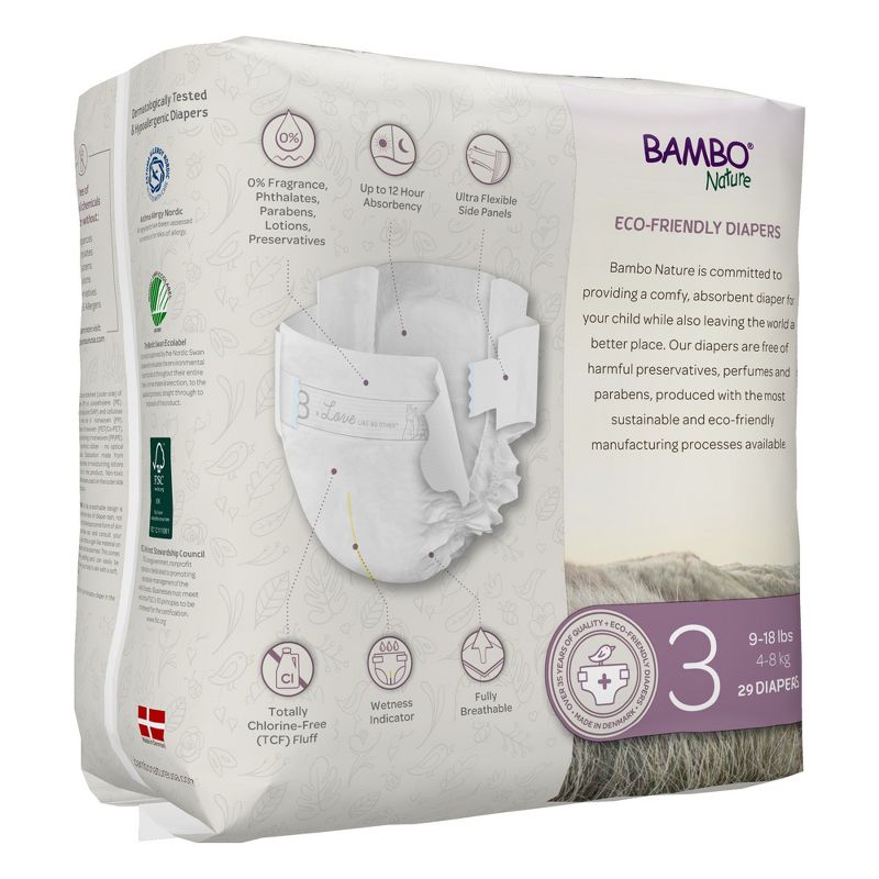 Bambo Nature Dream Disposable Diapers, Eco-Friendly, Size 3, 29 Count, 3 Packs, 87 Total, 2 of 6