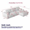 114.5'' Modular Corduroy L-Shaped Sofa with Recliner, 2-in-1 Convertible Floor Couch with Foam Cushions and Neck Support Pillows for Living Room - 3 of 4