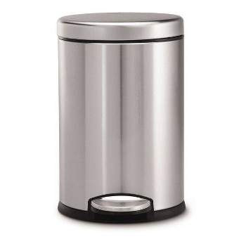 Simplehuman 4.5l Round Step Trash Can Steel White : Target