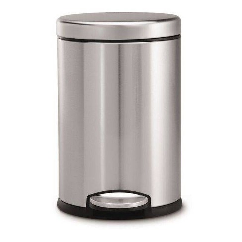 Brushed Stainless Steel Trash Can with Lid, 2.2 Gallon Hands Free Stainless  Steel Commercial Kitchen Small Trash Can, Waste Basket, Round  Fingerprint-Resistant Soft-Close Trash Can with Foot Pedal - Stainless  Steel, Garbage