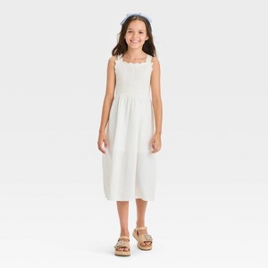 Girls' Sweater Tank Maxi Dress - Cat & Jack™ Cream - 1 of 3