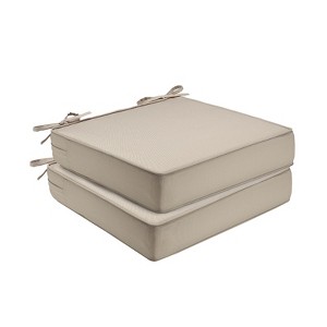 Outdoor Chair Cushion Set of 2 Rainproof Patio Furniture Cushions with Adjustable Ties for Garden Sofa Couch Pads - 1 of 4