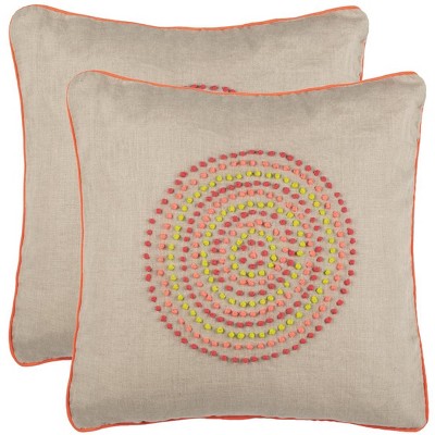 Love Knots Pillow (Set of 2) - Neon Rainbow - 20"X20" - Safavieh