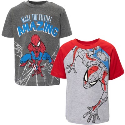 Toddler Boys' Disney Spider-man Short Sleeve T-shirt - Heather Blue : Target