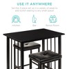 Best Choice Products 3-Piece Counter Height Dining Table Set w/ 2 Faux Leather Stools, Space-Saving Design - Black - 3 of 4