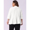 Agnes Orinda Women's Plus Size Notched Lapel Ruffle Peplum Ruched Buttons Outfits Blazers - 4 of 4