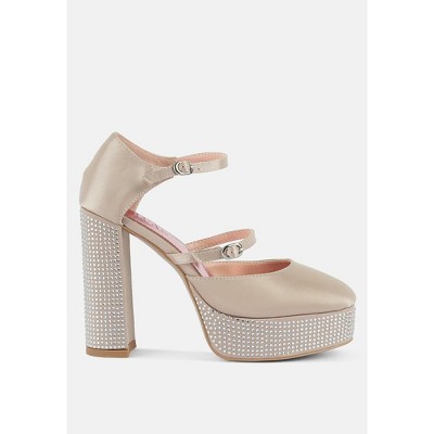 Shiver Rhinestones Embellished Platform Mary Jane Sandals : Target