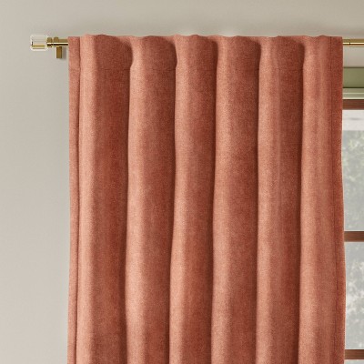 50"x63" Blackout Chenille Curtain Panel Brown - Threshold™: Woven Polyester, Rod Pocket, OEKO-TEX Certified