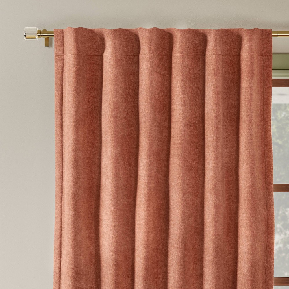 Photos - Curtains & Drapes 50"x84" Blackout Chenille Curtain Panel Brown - Threshold™