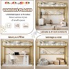 Homhougo Loft Bed Twin Size, Heavy Duty Metal Loft Bed Frame with Arched Guardrail and Safety Ladder, Space-Saving, No Box Spring Needed, Pink - 4 of 4