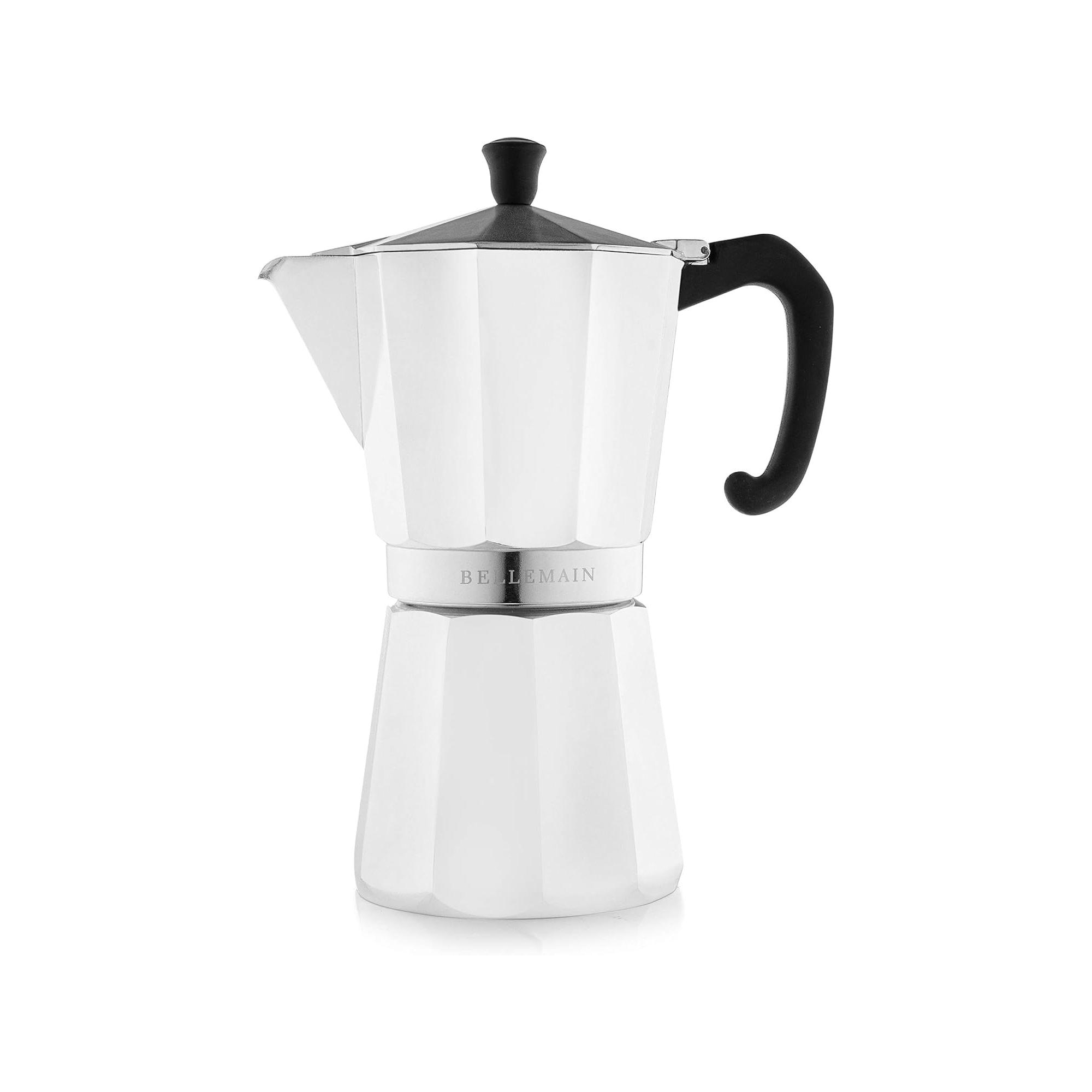 Bellemain 9-Cup Stovetop Espresso Maker – Classic Moka Pot in Elegant White for Rich, Authentic Coffee