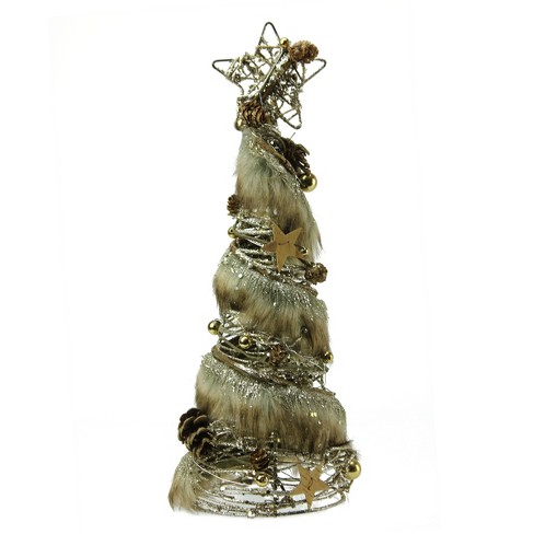 Gallerie II 15" Brown Rustic Style Glittered Christmas Tree Tabletop Decor - image 1 of 1