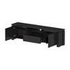 Famapy Modern Black TV Stand with Ambient Lighting: Sleek Design, Storage & Ambient Glow – Elevate Living Rooms Entertainment Center Media Console - 4 of 4