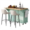 ELJGET Kitchen Island with Storage Rolling Kitchen Cart Storage Cart with Drop Leaf Countertop, Storage Cabinet and 3 Drawers for Dinning Room - 3 of 4