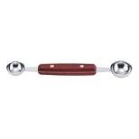 Winco Double Melon Baller, Stainless Steel with Wooden Handle, 7"