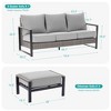 Sonkuki 3 Pieces Sofa with Side Table, All-Weather PE Rattan Wicker Set Patio Conversation Couch with Cushion - 3 of 4