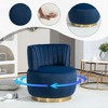 Kumasinova 360° Swivel Cuddle Barrel Chair, Velvet Fabric Accent Chair, Round Sofa Chair, Comfy Armchair for Living Room, Bedroom, Nursery, Office - 4 of 4