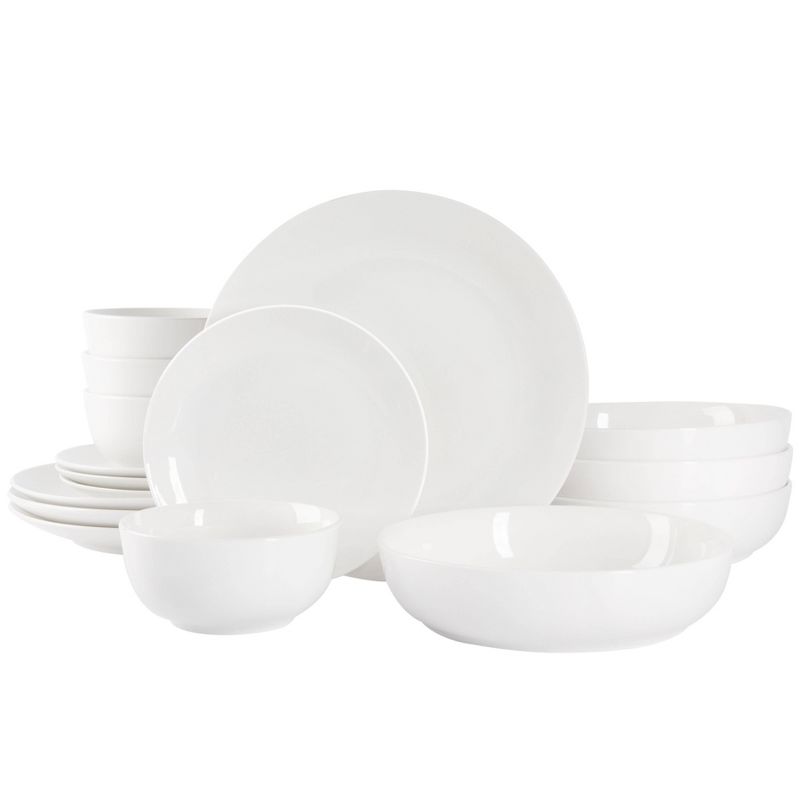 16pc Ceramic Gracious Dining Dinnerware Set White - Gibson Home, 1 of 10