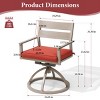 Crestlive Products Patio 2pc 360° Swivel Outdoor Dining Chairs Aluminum Frame, Wood Grain Finish with Sunbrella Cushion - 3 of 4