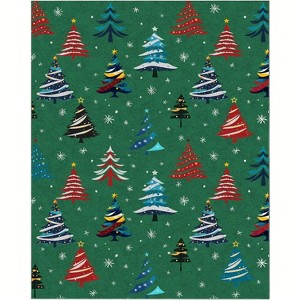 COZONY Washable Christmas Tree Motif Low Pile Area Rug for Living Room Bedroom Dining Room - 1 of 4