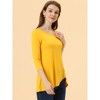 Allegra K Women's 3/4 Sleeve Round Neck Button Decor Casual Stretchy Tunic Tops - 3 of 4