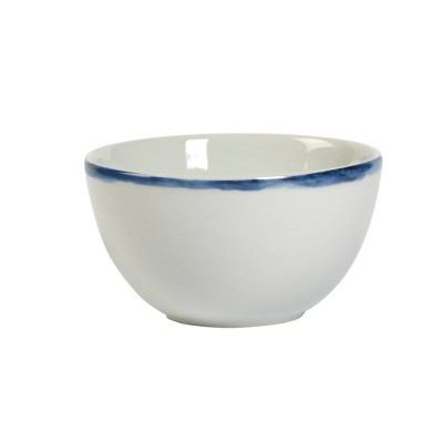 Isla White and Blue Porcelain 16-Piece Dinnerware Set