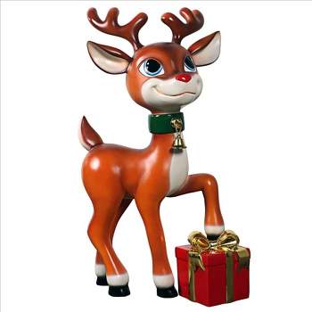 Design Toscano Belle, Santa's Red-Nosed Christmas Reindeer Statue