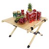 KTMBDW Portable Foldable Outdoor Picnic Table, Beech Wood Folding Camping Table with X-Frame for Outdoor, Beach, Picnic, Backyards, BBQ, Party,Natural - 2 of 4