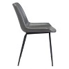 Dining Chair 31.7" H (Set of 2) – Gray, Faux Leather Upholstery & Black Steel Legs by Zuo Modern - 4 of 4
