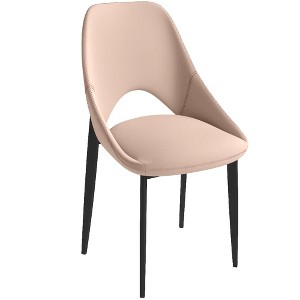 LeisureMod Amalfi Modern Dining Chair, Upholstered Fabric Seat with Metal Legs, Comfortable Accent Seating for Kitchen, Dining Room, or Office - 1 of 4