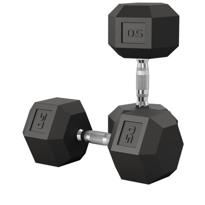 Garvee Rubber Encased Hex Dumbbell Set Contoured Handle for Muscle Toning, Strength Building & Full Body Workout