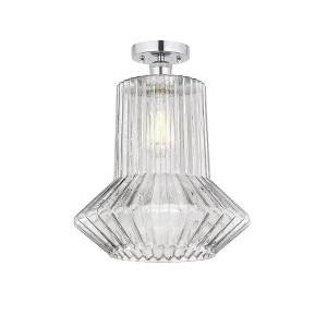 Springwater - 1 Light Semi-Flush Mount In Industrial Style-15.75 Inches Tall and 12 Inches Wide - 1 of 1