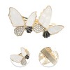 Unique Bargains Colorful Rhinestones Butterfly French Barrette Hair Clips Beige 1 Pc - 3 of 4