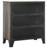 vidaXL Gray Metal and MDF Storage Cabinets - Set of 2, 3 Mesh Doors Design, Easy-to-Clean, Assembly Required, Spacious Shelving Unit - 3 of 4