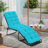 Tangkula Chaise Lounge Cushions Outdoor 73" x 22" Patio Recliner Cushion with 4 String Ties 4” Thick Padded Lounge Chair Cushion Replacement - 2 of 4