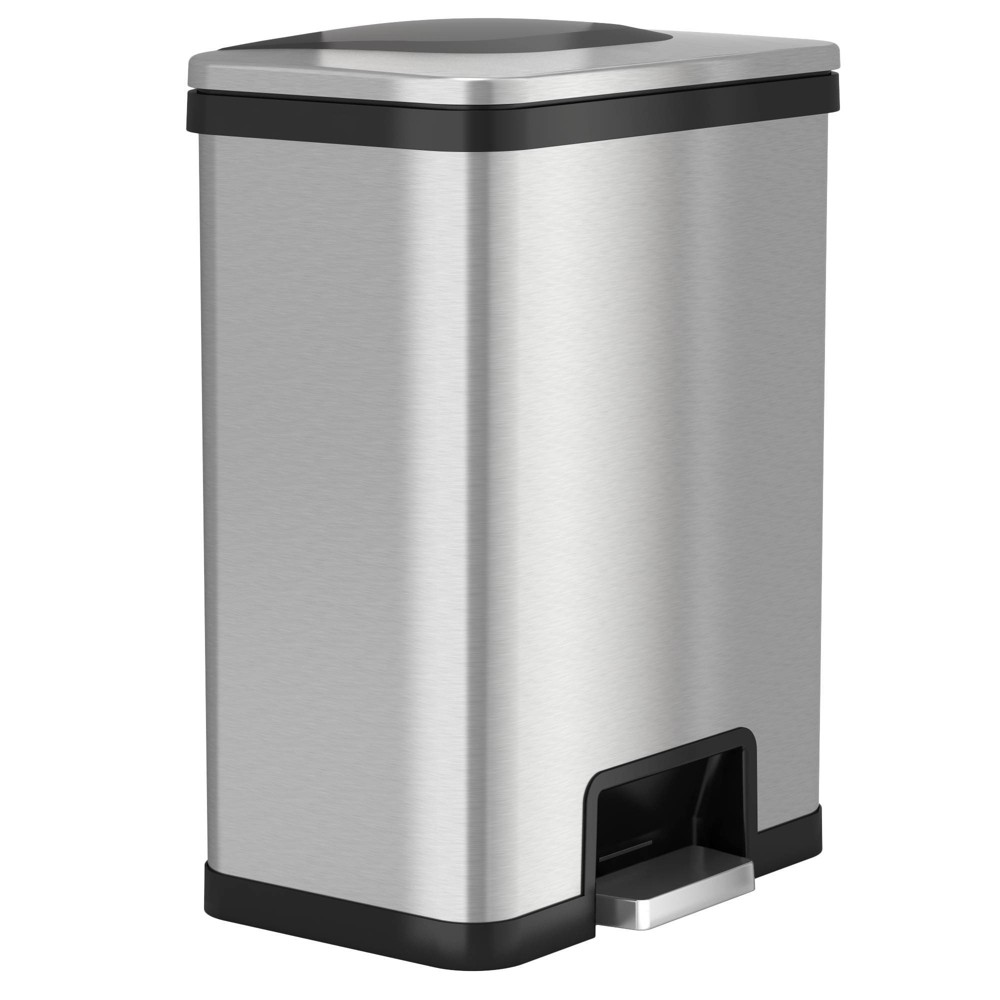 Photos - Waste Bin halo quality 13gal TapCan Stainless Steel Pedal Sensor Step Trash Can with