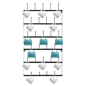 Sorbus 6-Tier Wall Mounted Metal Mug Holder Rack - Display Organizer for Coffee Mugs, Tea Cups, Mason Jars, and More – Holds 27 Mugs - 1 of 4