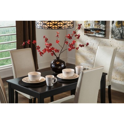 Ivory Faux Leather Upholstered Parsons Side Chair with Wood Legs