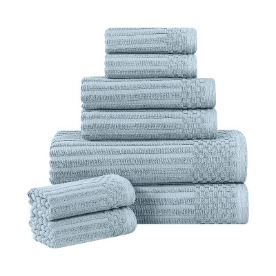 Modern Ribbed Cotton  Assorted Towel Set by Blue Nile Mills