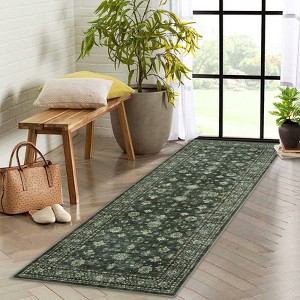 Long Hallway Runners Boho Abstract Runner Rug Vintage Distressed Floral Soft Throw Carpet Runner for Entryway Foyer Kitchen - 1 of 4